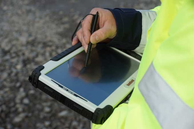 Man working on a tablet